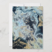 PixDezines水彩色抽象芸術海金ゴールドシーフォーム 招待状 (裏面)