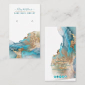 PixDezines水彩色抽象芸術銀河系イヤリングブー 名刺 (正面/裏面)