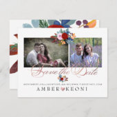 PixDezines水彩花の保存日 セーブザデート (正面/裏面)