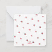 PixDezines水彩花グラデーション赤バラ ノートカード (裏面)