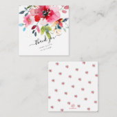 PixDezines水彩花グラデーション赤バラ ノートカード (正面/裏面)