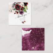 PixDezines水彩花赤面とブルゴーニュ ノートカード (正面/裏面)