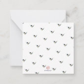 PixDezines水彩花赤面ネイビーユー ノートカード (裏面)