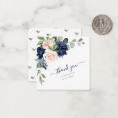 PixDezines水彩花赤面ネイビーユー ノートカード (正面/裏面インサイチュ)