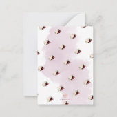 PixDezines水彩花赤面ピンクブルゴーニュ ノートカード (裏面)