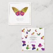 PixDezines水彩蝶 スクエア名刺 (正面/裏面)