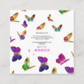 PixDezines水彩蝶 スクエア名刺 (裏面)