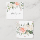 PixDezines水彩赤面サンゴ+ホワイトローズ ノートカード (正面/裏面)