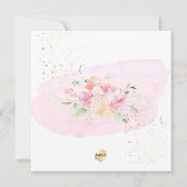 PixDezines水彩赤面スイートピースバプテスマ 招待状 (裏面)