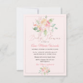 PixDezines水彩赤面スイートピーズベビーシャワー 招待状 (正面)