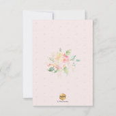 PixDezines水彩赤面スイートピーズベビーシャワー 招待状 (裏面)