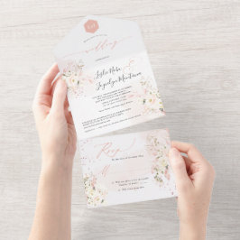 PixDezines水彩赤面ハイドクリームバラ オールインワン招待状