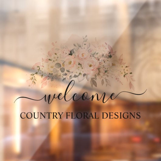 PixDezines水彩赤面バラアジサイ ウィンドウサイン (シート2)