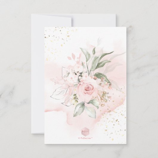 PixDezines水彩赤面バラベビーシャワー 招待状 (裏面)