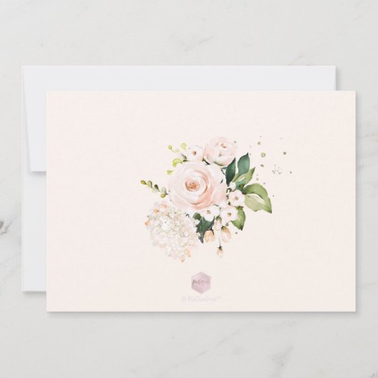 PixDezines水彩赤面バラリハーサルディナー 招待状 (裏面)