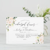 PixDezines水彩赤面バラ 招待状 (スタンド正面)