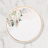 PixDezines水彩赤面ピンクのバラCommunion フェイバータグ (裏面)