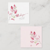 PixDezines水彩赤面ピンクガムユーカリ ノートカード (正面/裏面)