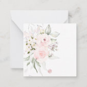 PixDezines水彩赤面ピンクローズ ノートカード (裏面)