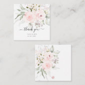 PixDezines水彩赤面ピンクローズ ノートカード (正面/裏面)