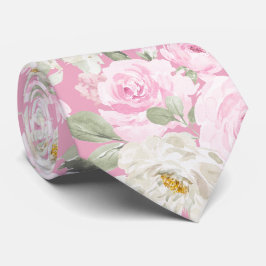 PixDezines水彩赤面ピンクローズDIY Bckgrnd ネクタイ