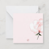 PixDezines水彩赤面ピンク牡丹 ノートカード (裏面)