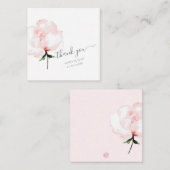 PixDezines水彩赤面ピンク牡丹 ノートカード (正面/裏面)