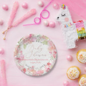 PixDezines水彩赤面Sweetpea Baby Shower ペーパープレート (パーティー)