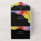 PixDezines水彩銀河系アゲートバルミツワー オールインワン招待状 (外側)