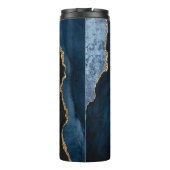 PixDezines水彩青い瑪瑙金ゴールドフェイク静脈 タンブラー (裏面)