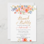 PixDezines水彩、ガーデンバラブランチBubbly 招待状 (正面)