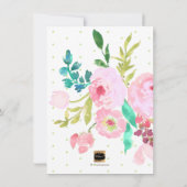 PixDezines水彩、ピンクのランナキュラス赤ちゃんシャワー 招待状 (裏面)