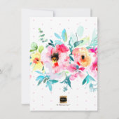 PixDezines水彩、ピンクのランナキュラス赤ちゃんシャワー 招待状 (裏面)