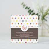 PixDezines水玉模様+ミニドットベビーシャワー 招待状 (スタンド正面)