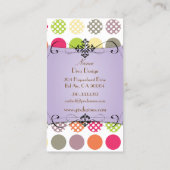 PixDezines水玉模様| DIY背景色 名刺 (裏面)