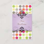 PixDezines水玉模様| DIY背景色 名刺 (正面)