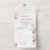 PixDezines水素朴色ダスティーバラユーカリ オールインワン招待状 (内側)