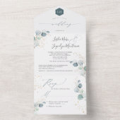 PixDezines水素朴色ブルーガムユーカリA オールインワン招待状 (内側)