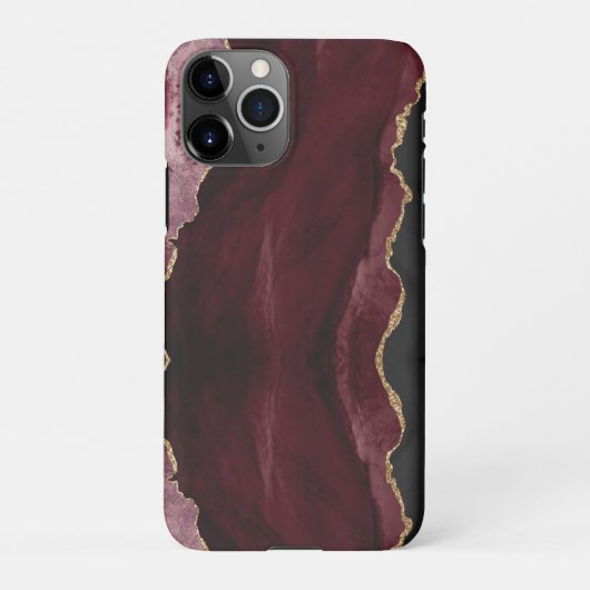 PixDezines水色AGATE BURGUNDY iPhoneケース (裏面)