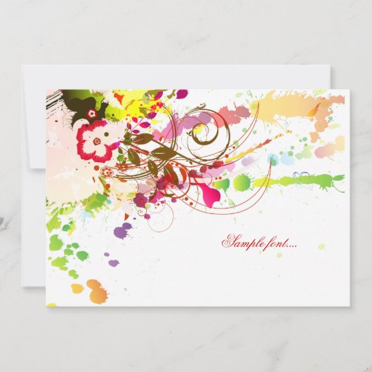 PixDezines熱帯の情熱/ダイバックグラウンドカラー 招待状 (正面)