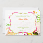 PixDezines熱帯の情熱/ダイバックグラウンドカラー 招待状 (裏面)