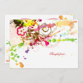 PixDezines熱帯の情熱/ダイバックグラウンドカラー 招待状 (正面/裏面)