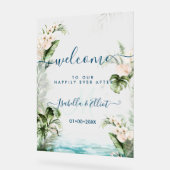 PixDezines熱帯ジャングルの葉 アクリルサイン (傾斜)