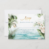 PixDezines熱帯ジャングルの葉RSVP 招待状 (正面)