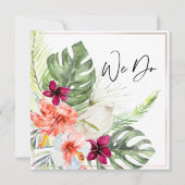 PixDezines熱帯パラダイスフラワーリーフ 招待状 (裏面)