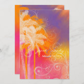 PixDezines熱帯フラ+旋回 招待状 (正面/裏面)