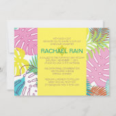PixDezines熱帯雨林バルミツワー/ルアウ(ハワイ式宴会) 招待状 (裏面)