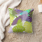 PixDezines熱帯雨林/モンステラ/ディーイ背景 クッション (ブランケット)