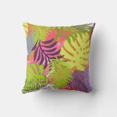 PixDezines熱帯雨林/モンステラ/ディーイ背景 クッション (裏面)