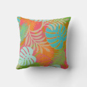 PixDezines熱帯雨林/モンステラ/ディーイ背景 クッション (裏面)